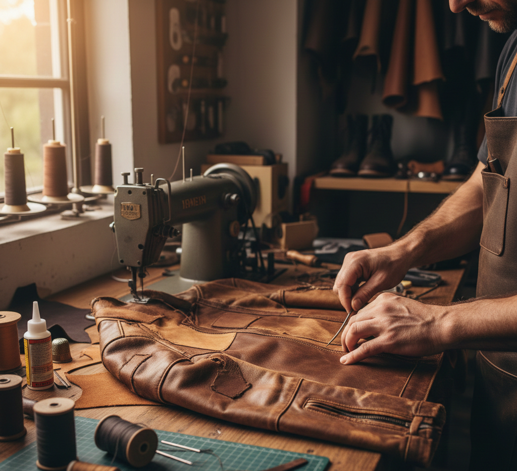 Leather jacket repair