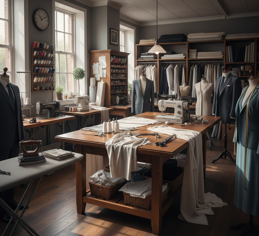 Professional tailoring workspace